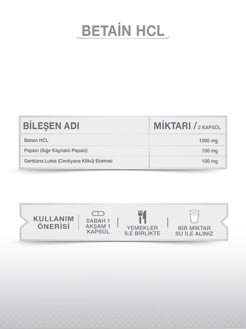 GOODDAY BETAİN HCL+ PEPSİN 60 KAPSÜL