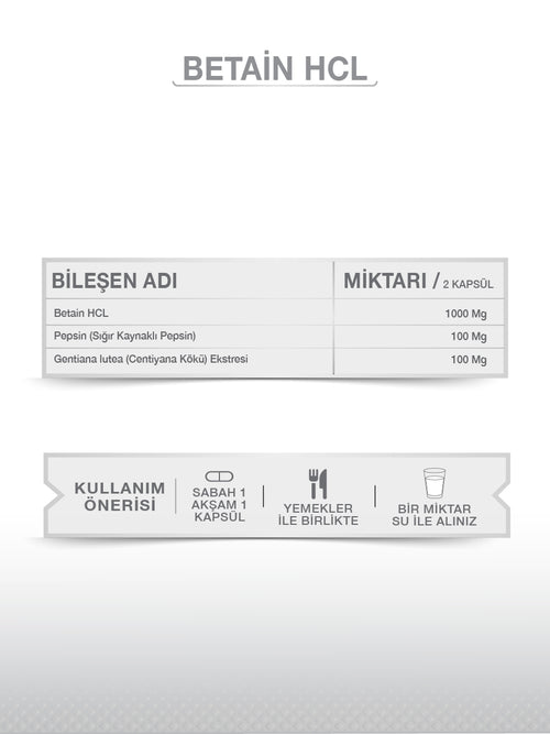 GOODDAY BETAİN HCL+ PEPSİN 60 KAPSÜL