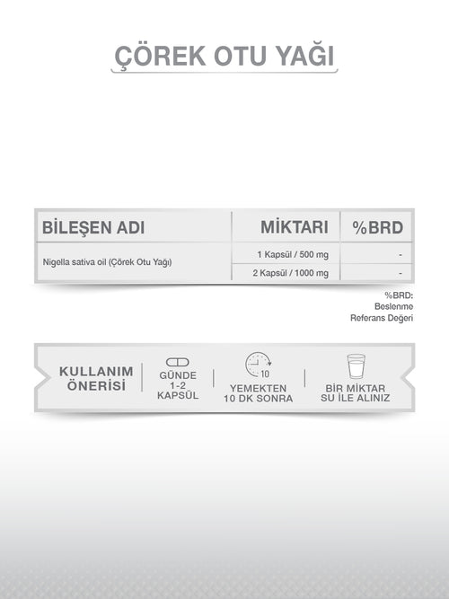 ÇÖREK OTU YAĞI 30 LİKİT KAPSÜL