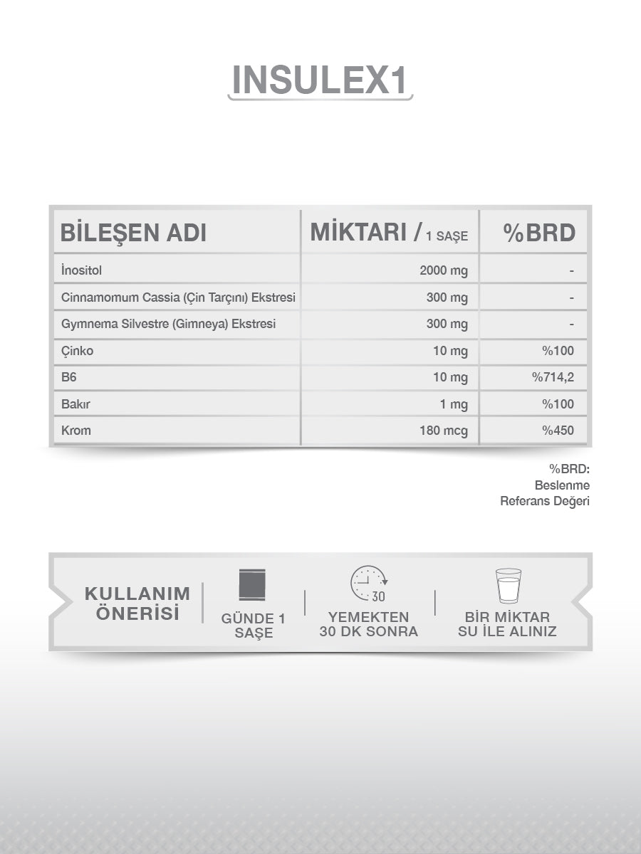 GOODDAY İNSULEX 1 30 SAŞE TAKVİYE EDİCİ GIDA
