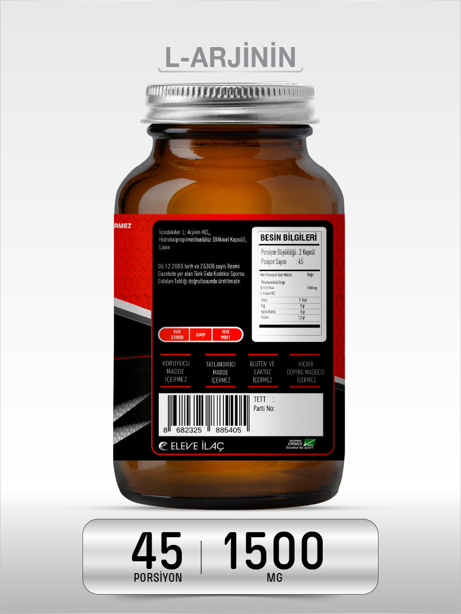 PAZU  L-ARJININ KAPSUL  1500 90 KAPSÜL SPORCU BESİNİ