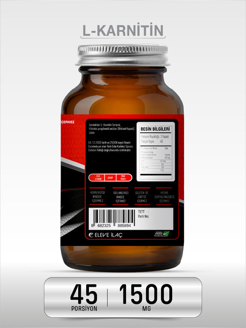 PAZU  L-KARNİTİN KAPSUL 1500 90 KAPSÜL SPORCU BESİNİ