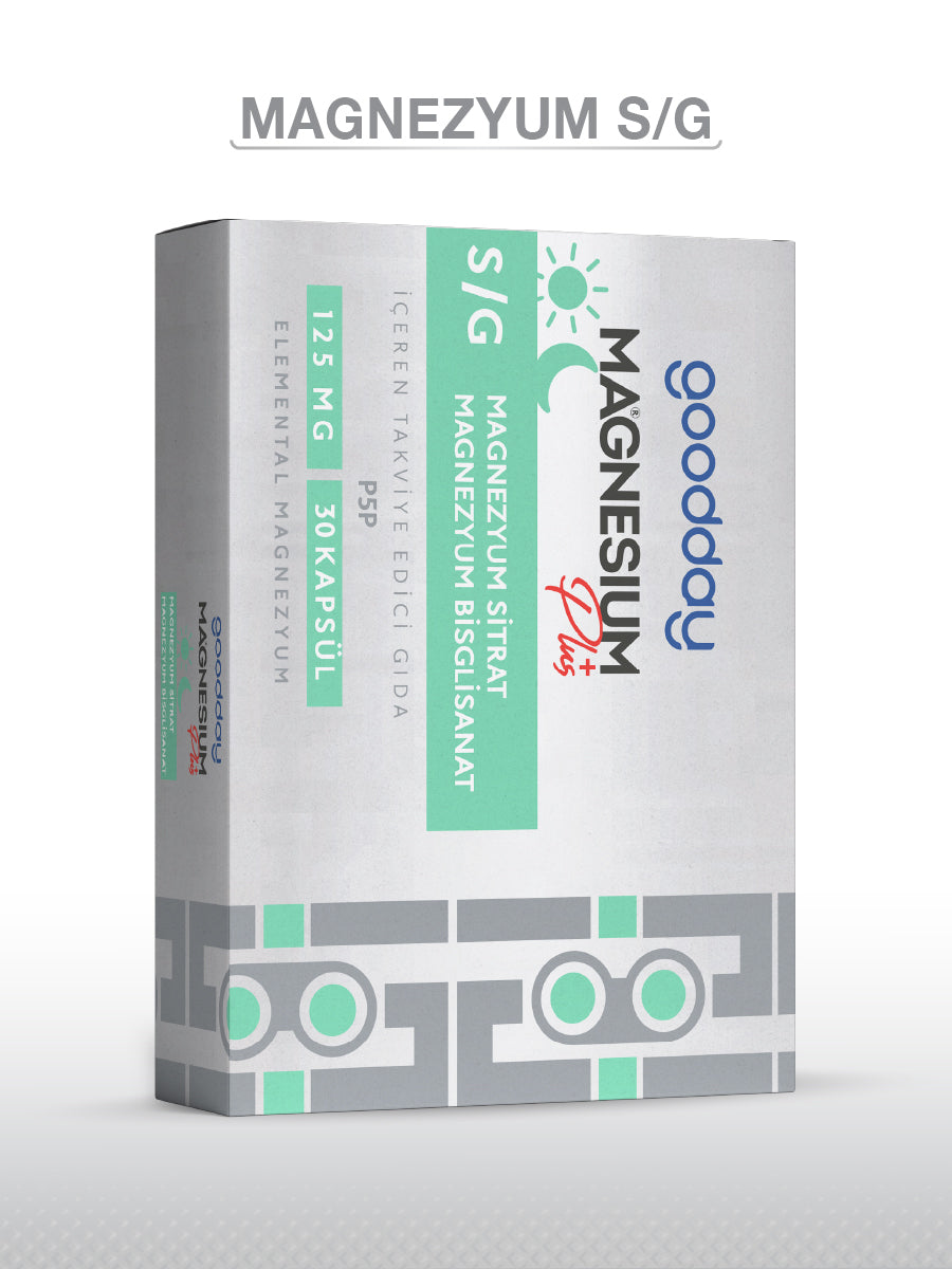 GOODDAY MAGNESIUM PLUS  S/G (BISGLISINAT SİTRAT & P5P) 30 KAPSÜL