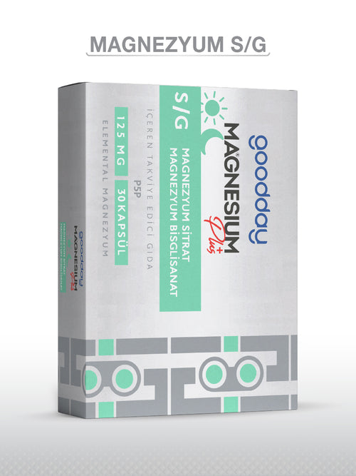 GOODDAY MAGNESIUM PLUS  S/G (BISGLISINAT SİTRAT & P5P) 30 KAPSÜL