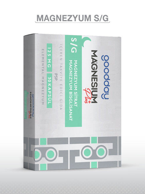 GOODDAY MAGNESIUM PLUS  S/G (BİSGLİSİNAT SİTRAT & P5P) 30 KAPSÜL