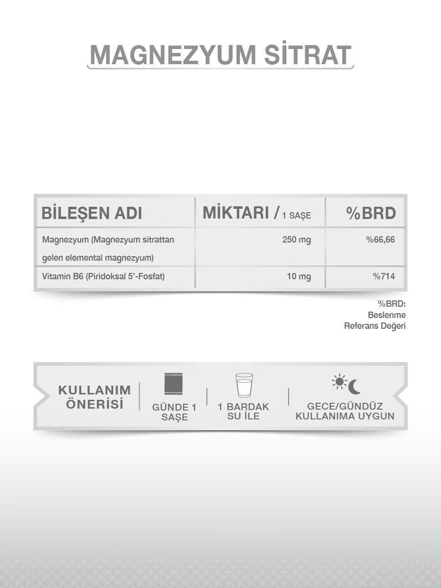 GOODDAY MAGNESIUM PLUS S (Mg. SİTRAT) & P5P 30 Saşe