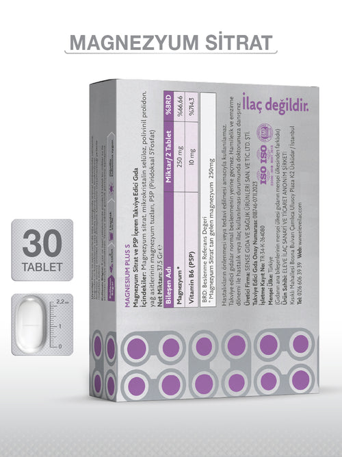 GOODDAY MAGNESIUM PLUS S (Mg. SİTRAT) & P5P 30 TABLET