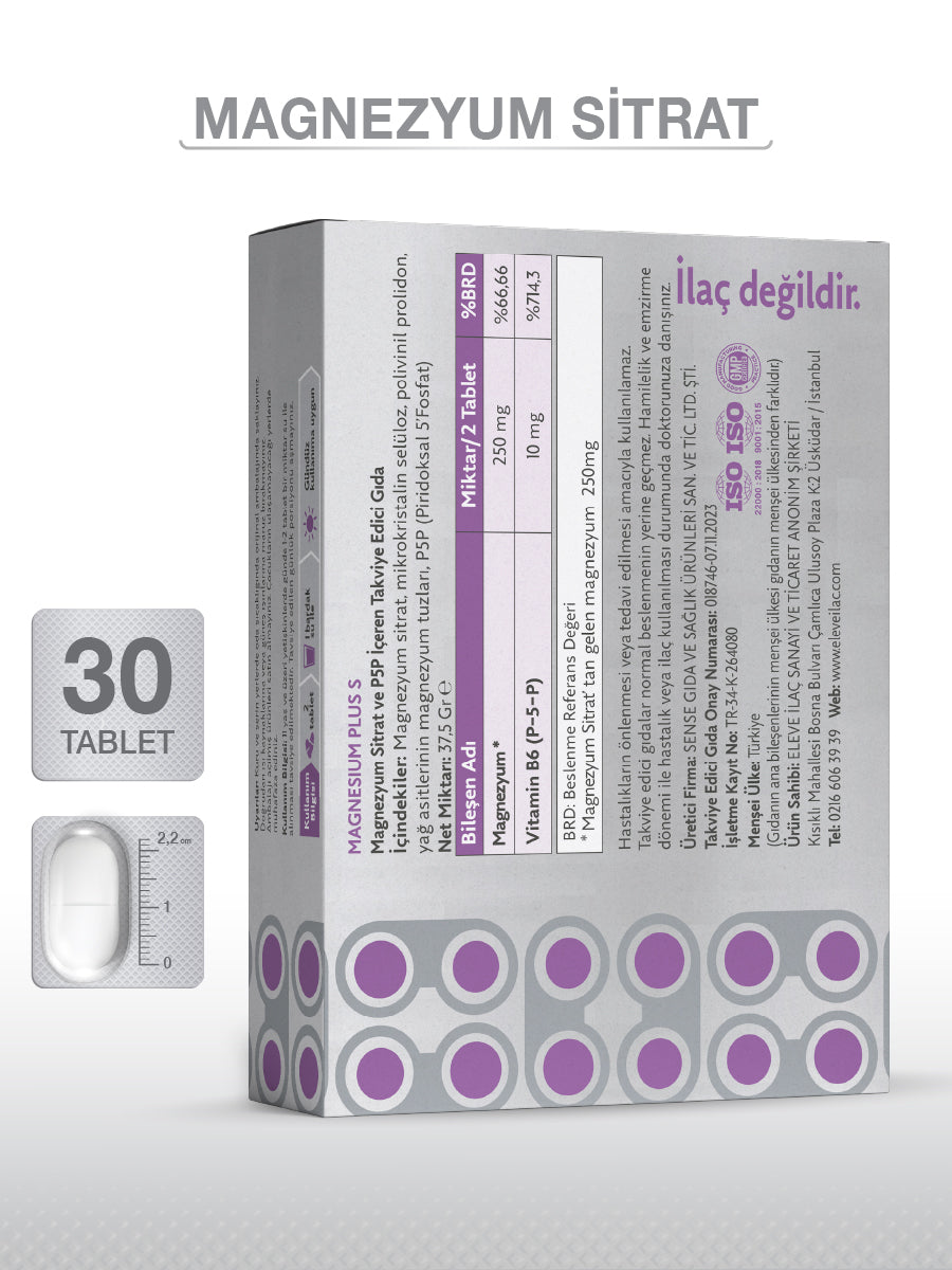 GOODDAY MAGNESIUM PLUS S (Mg. SİTRAT) & P5P 30 TABLET