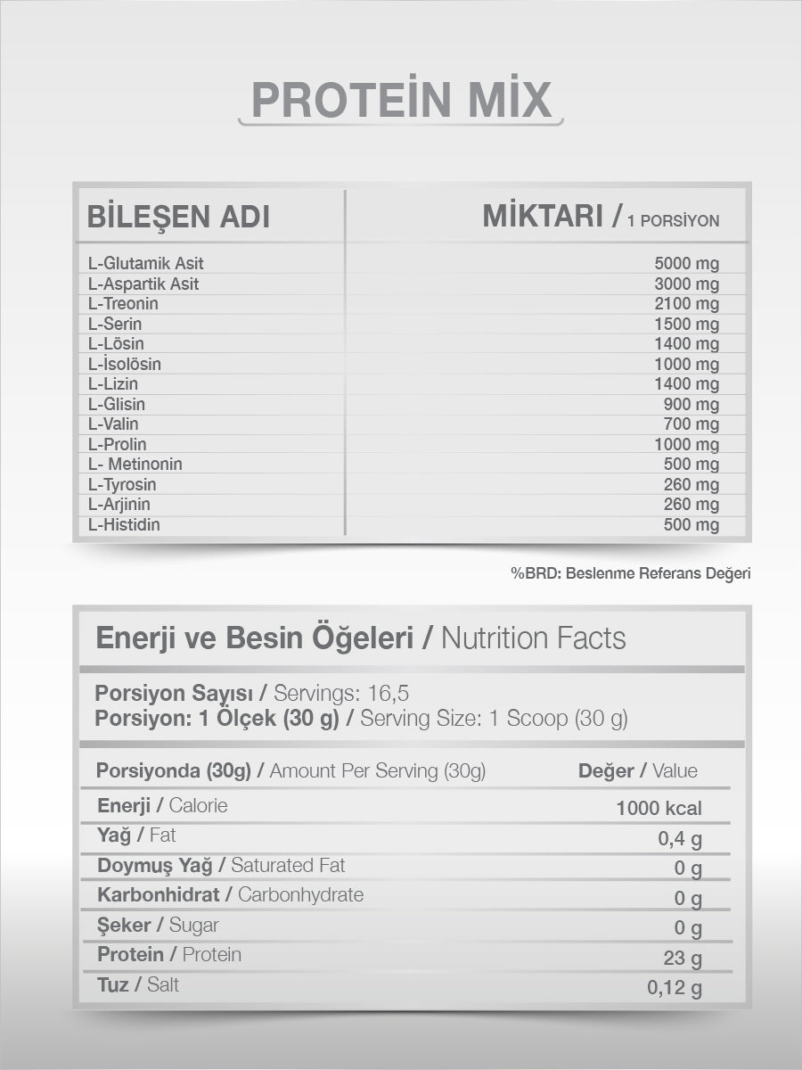 GOODDAY PROTEİN MİX+ AMİNO ASİT 500GR SPORCU BESİNİ