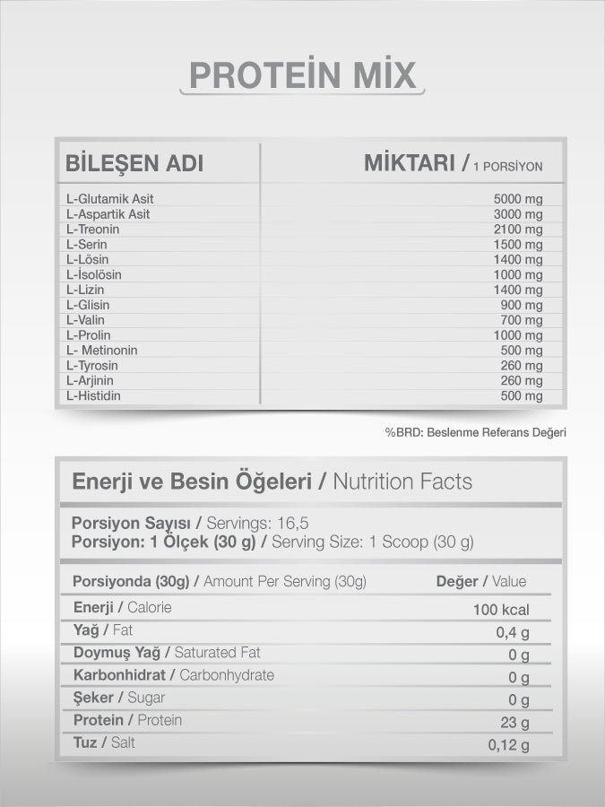 GOODDAY PROTEİN MİX+ AMİNO ASİT 500GR SPORCU BESİNİ