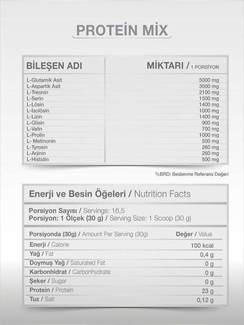 GOODDAY PROTEİN MİX+ AMİNO ASİT 500GR SPORCU BESİNİ