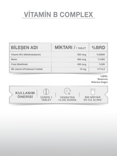 VİTAMİN B COMPLEX 60 TABLET