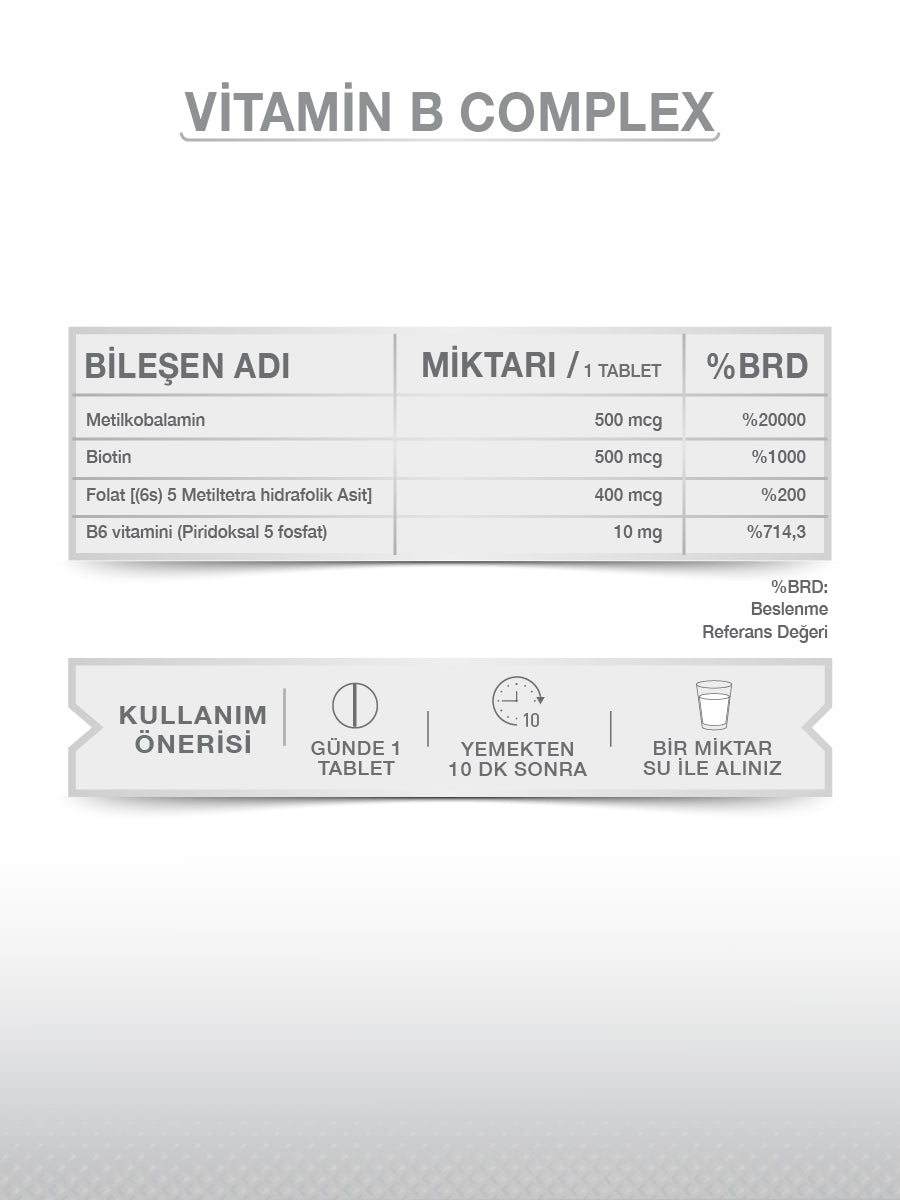 VİTAMİN B COMPLEX 60 TABLET