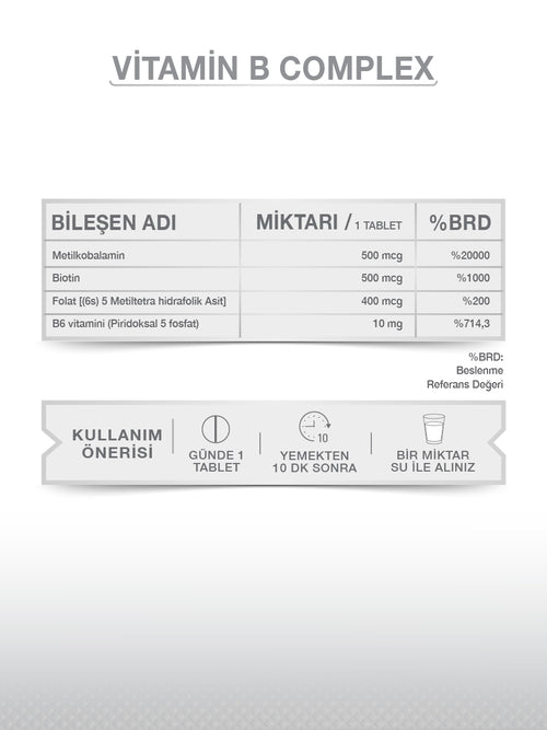 VİTAMİN B COMPLEX 60 TABLET